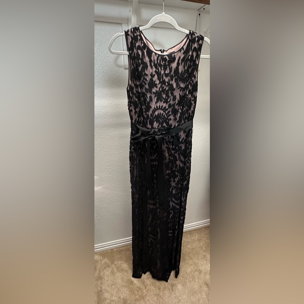 Adrianna Papell Black Lace Maxi Dress